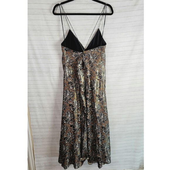 Tanya Taylor Meredith Metallic Silk Blend Maxi Dress, sz 14 - Picture 12 of 16